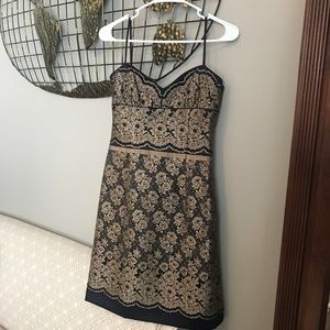 Gorgeous navy and gold cocktail dress